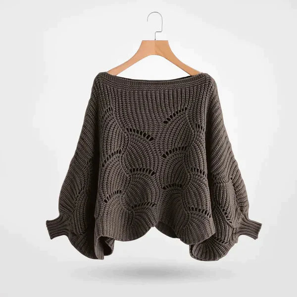 Gestrickter Batwing-Pullover