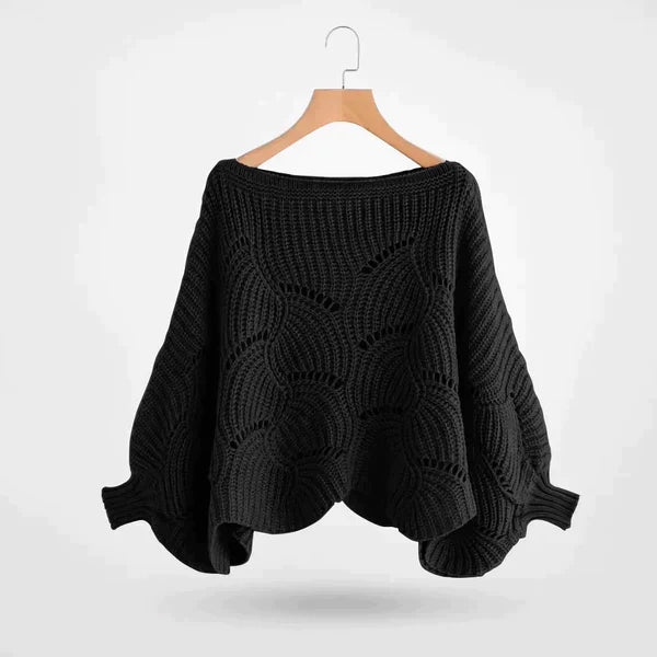 Gestrickter Batwing-Pullover