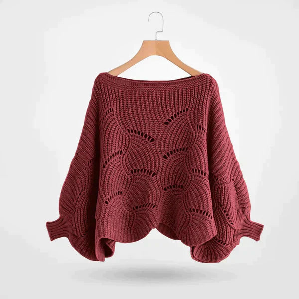 Gestrickter Batwing-Pullover