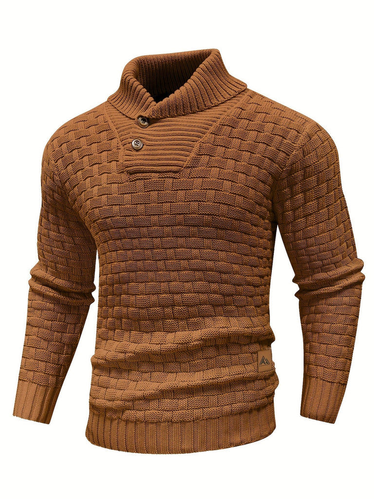 Wolff | Herren Pullover mit Waffelmuster hohem Stretchanteil