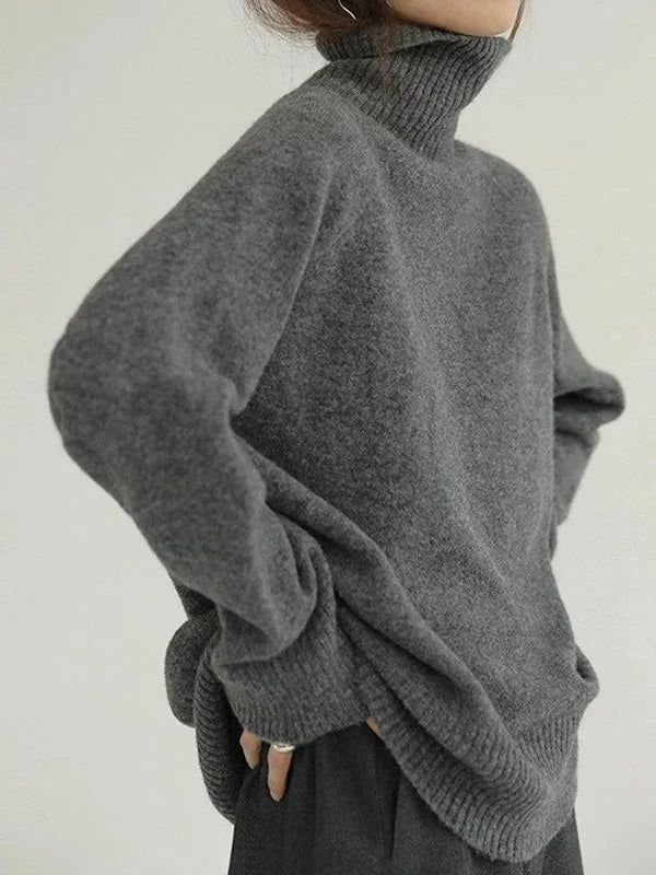 Casual cashmere turtleneck sweater for women