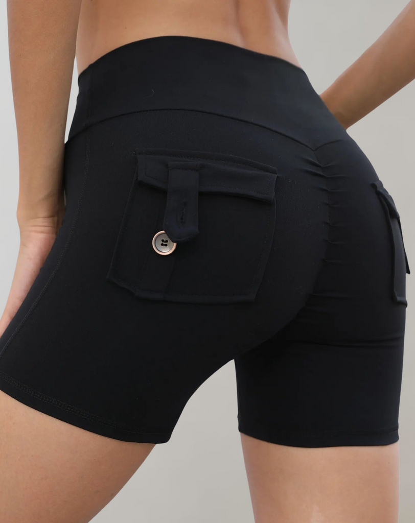 Stella™ Yoga-Shorts mit hoher Taille und Taschen