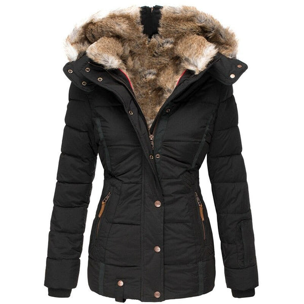 Mode Winterjacke mit Pelzfutter für Frauen