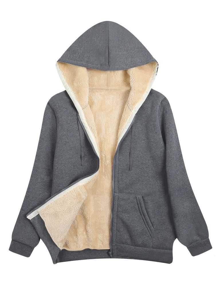 Schwarzer Hoodie mit Fleece-Futter