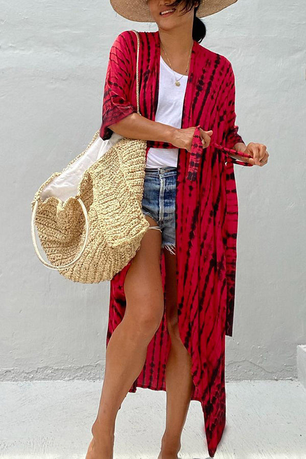 WOLFF – Batik-Strandüberwurf im Boho-Kimono-Stil