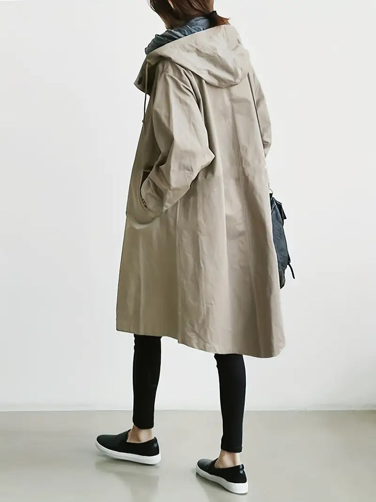 Trenchcoat mit Kapuze und Kordelzug