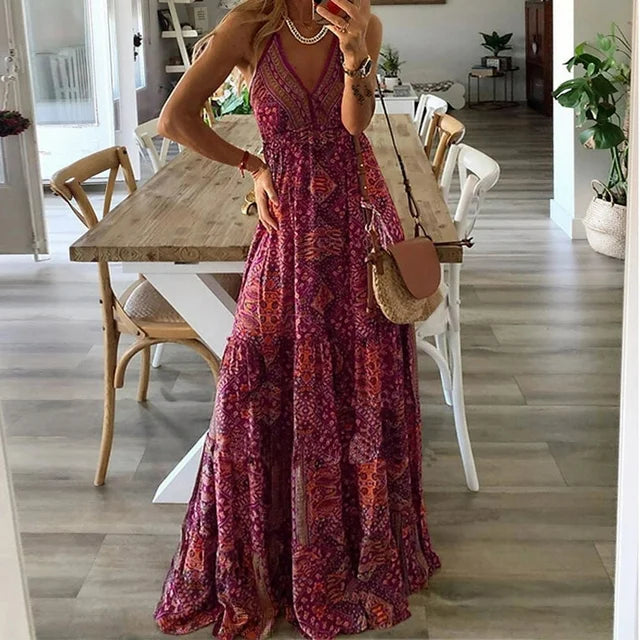 WOLFF - Boho Print Schlupf-Maxikleid