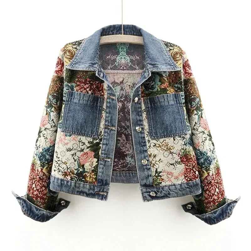 WOLFF - Jeansjacke Mit Blumen