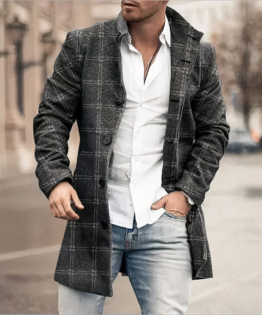 WOLFF | Warmer Dicker Trenchcoat Für Herren Elegant Stilvoll