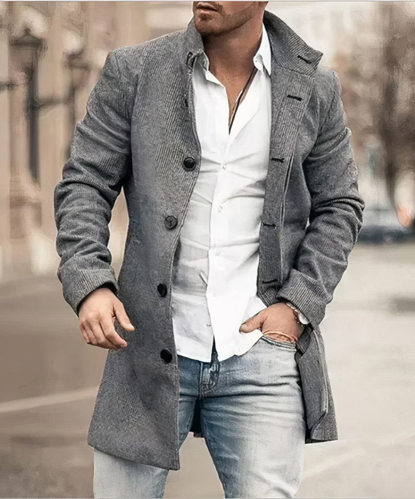 WOLFF | Warmer Dicker Trenchcoat Für Herren Elegant Stilvoll