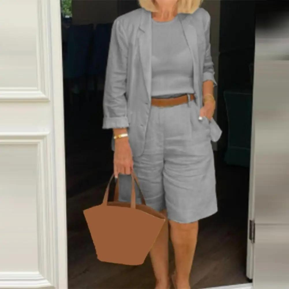 Luxuriöse Blazer und Shorts aus Baumwolle für Damen