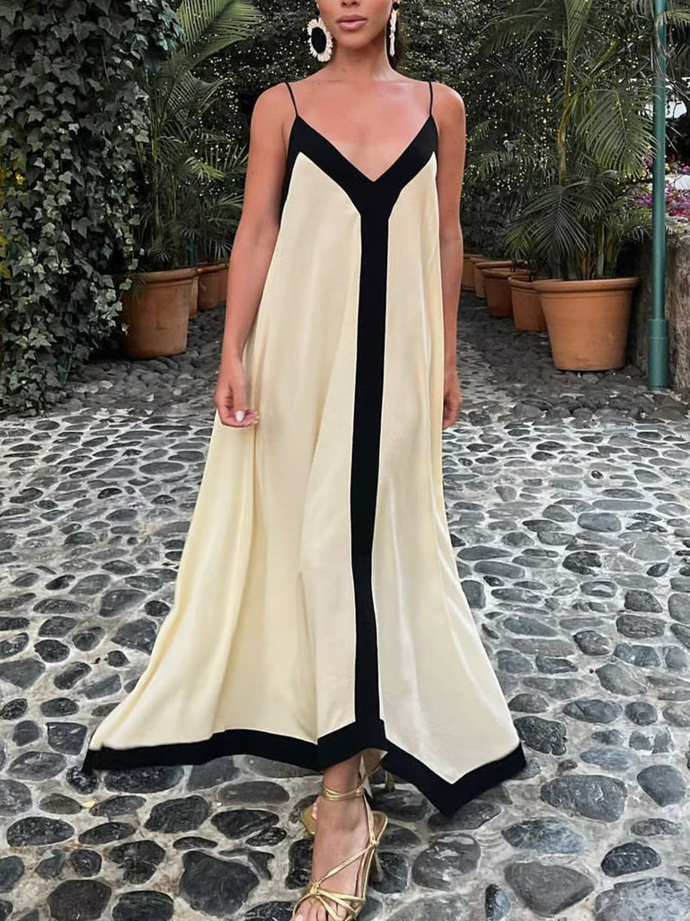 Wolff Sommerkleid | Langes sommerliches elegantes Damenkleid mit Trägern