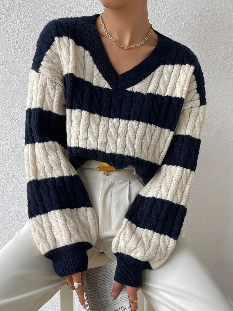 Casual gestrickter Damenpullover