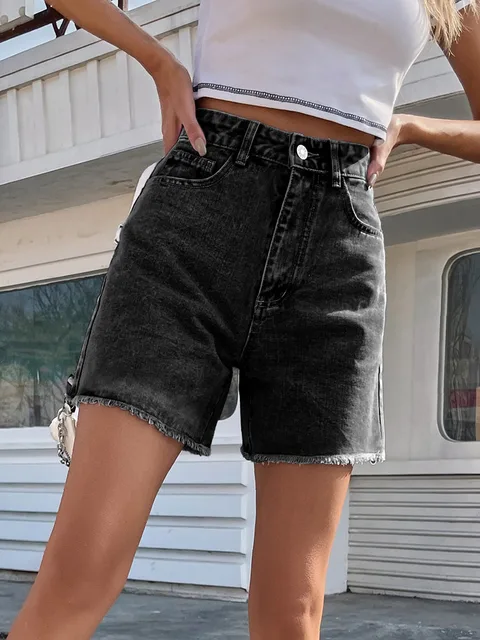 Lavelle™ - Blaue Denim-Shorts mit hoher Taille