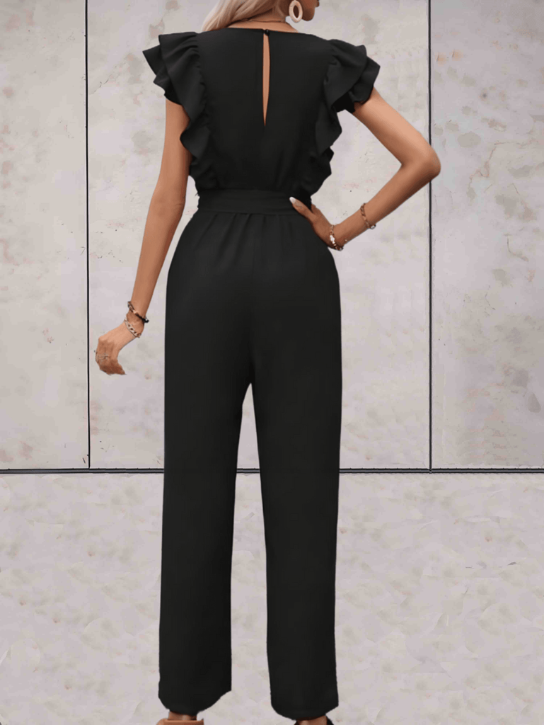 Wolff - Jumpsuit mit gerafftem V-Ausschnitt