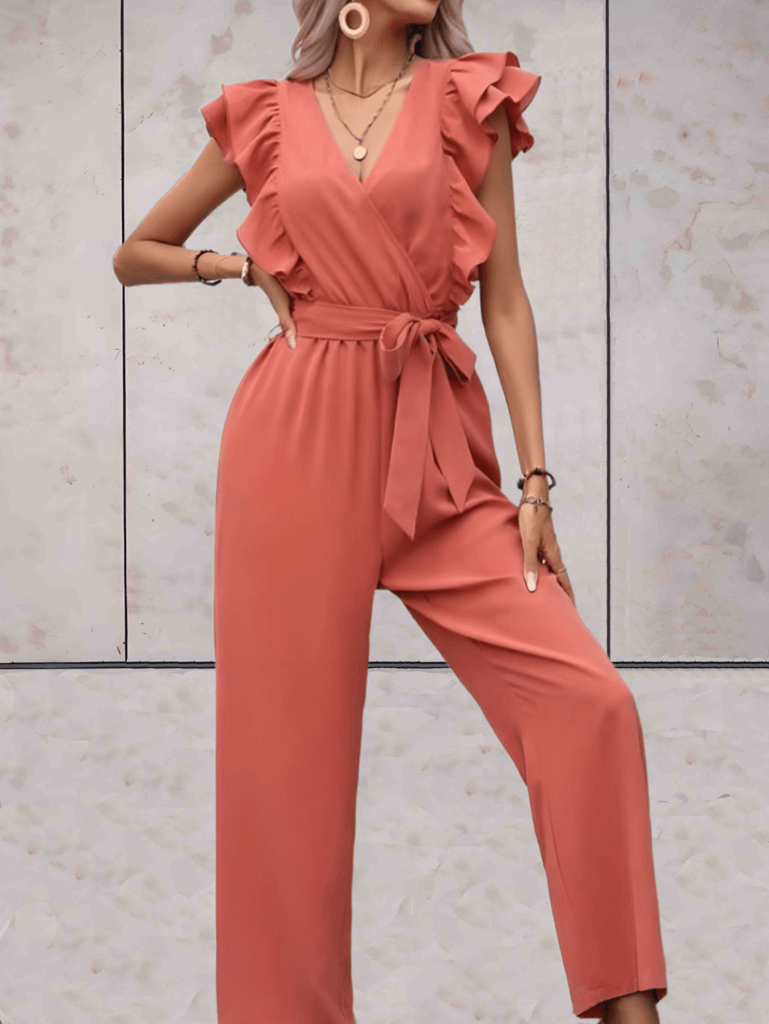 Wolff - Jumpsuit mit gerafftem V-Ausschnitt