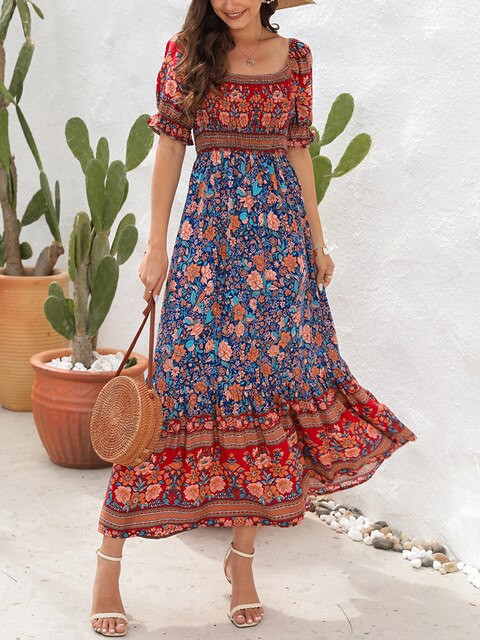 WOLFF - Langes Boho-Kleid