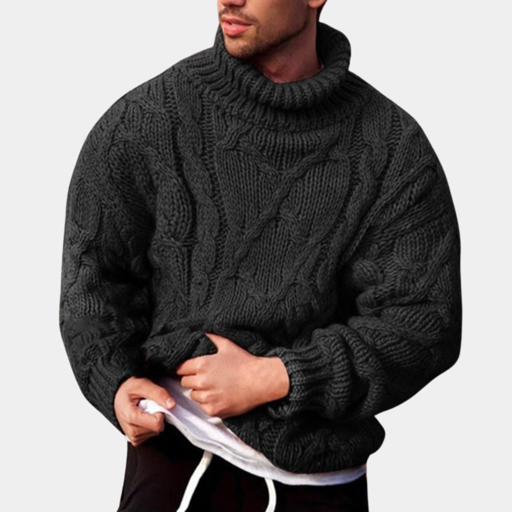 Wolff | Gestrickter Winterpullover mit Kragen für Herren