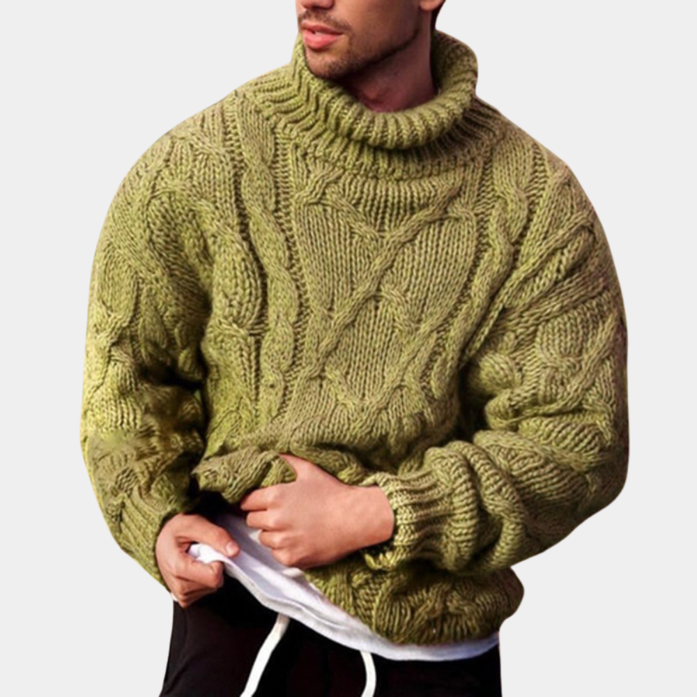 Wolff | Gestrickter Winterpullover mit Kragen für Herren