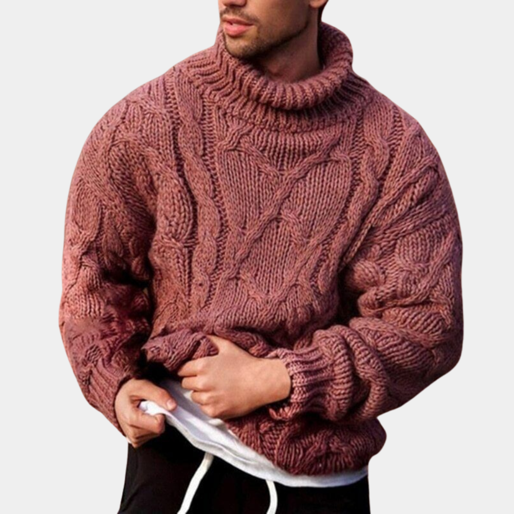 Wolff | Gestrickter Winterpullover mit Kragen für Herren