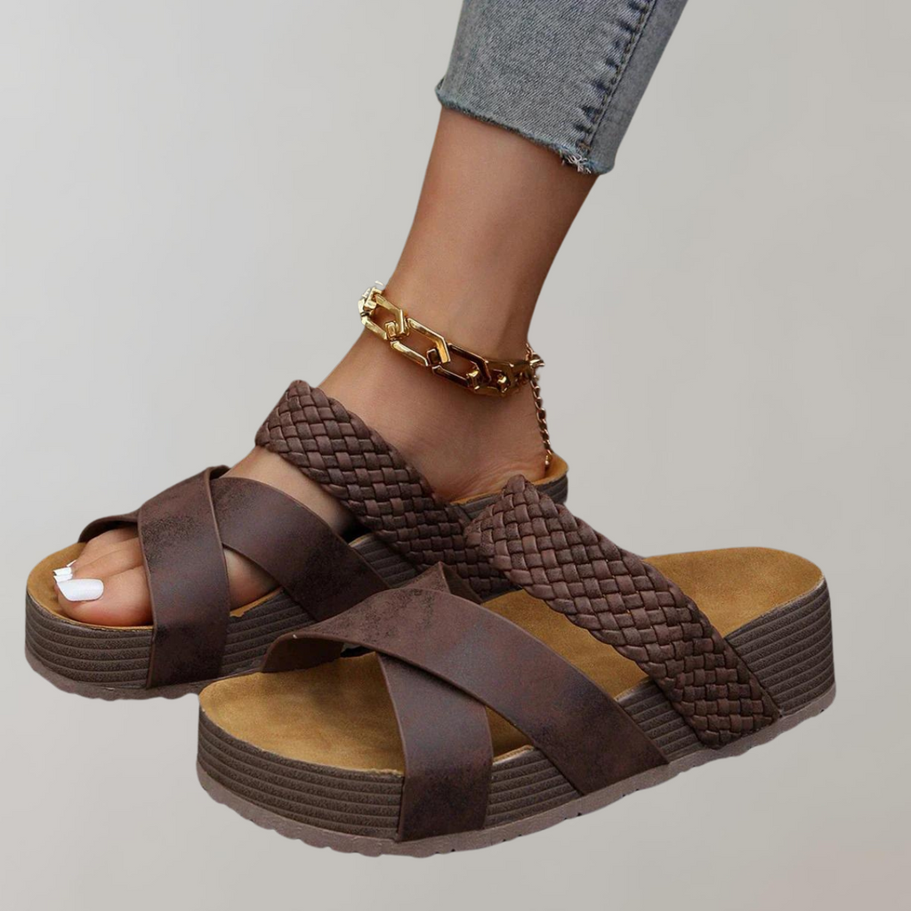 Wolff - Orthopädische Plateau Sandalen Damen Bequem | Sommerschuhe Damen mit 3 Riemen für mehr Komfort