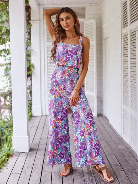 WOLFF - Blumiger Weitbein-Jumpsuit