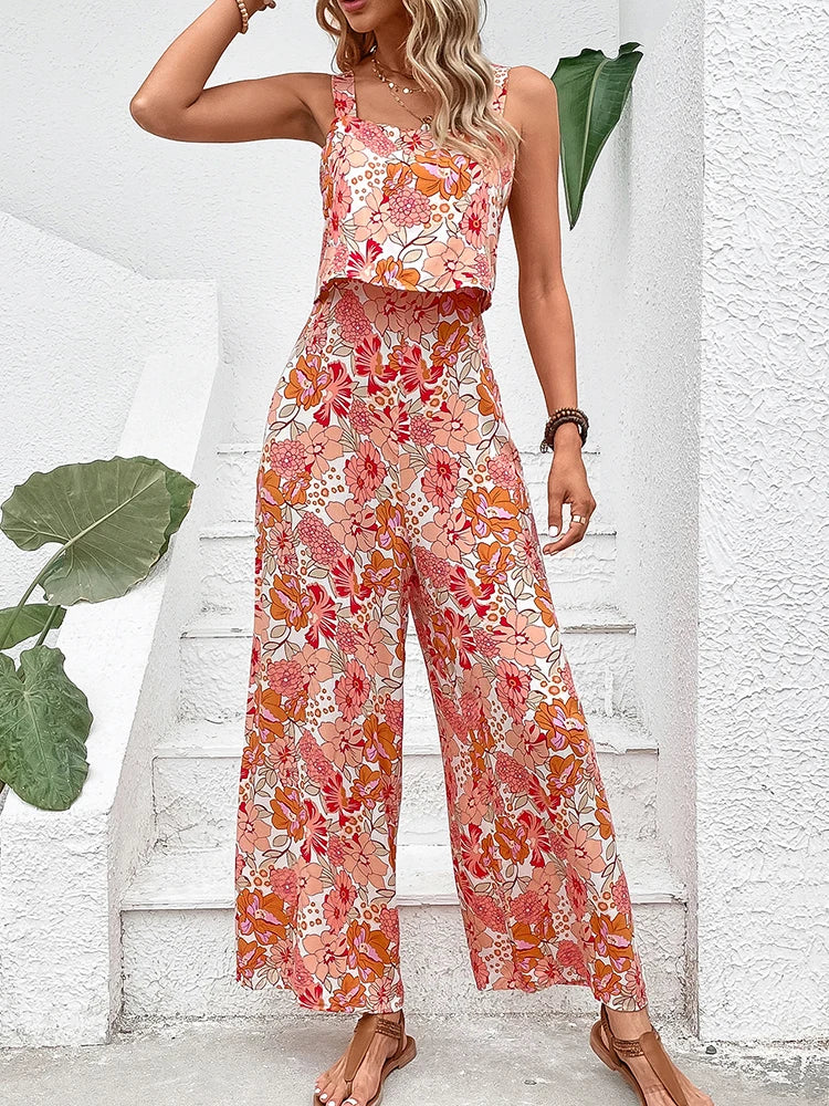 WOLFF - Blumiger Weitbein-Jumpsuit