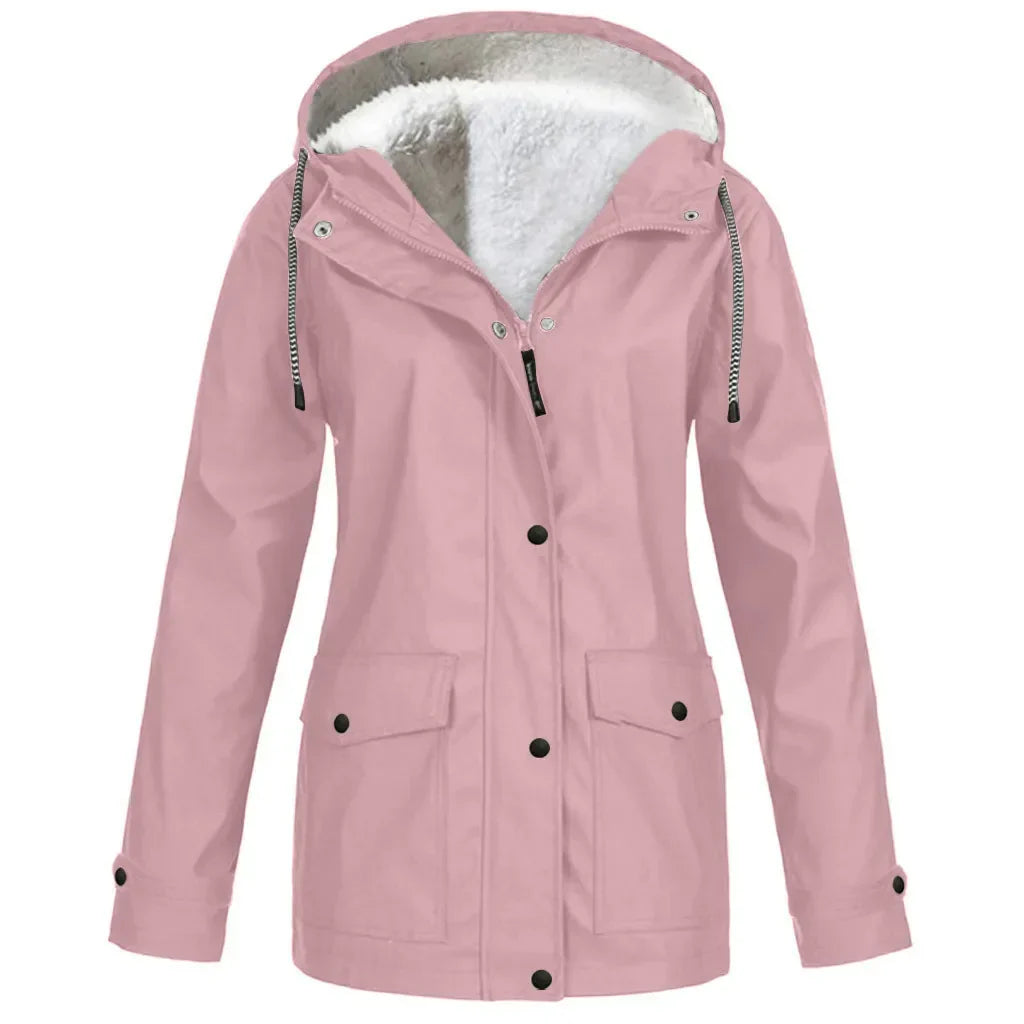 und wasserdichte Outdoor-Jacke mit Fleece-Futter