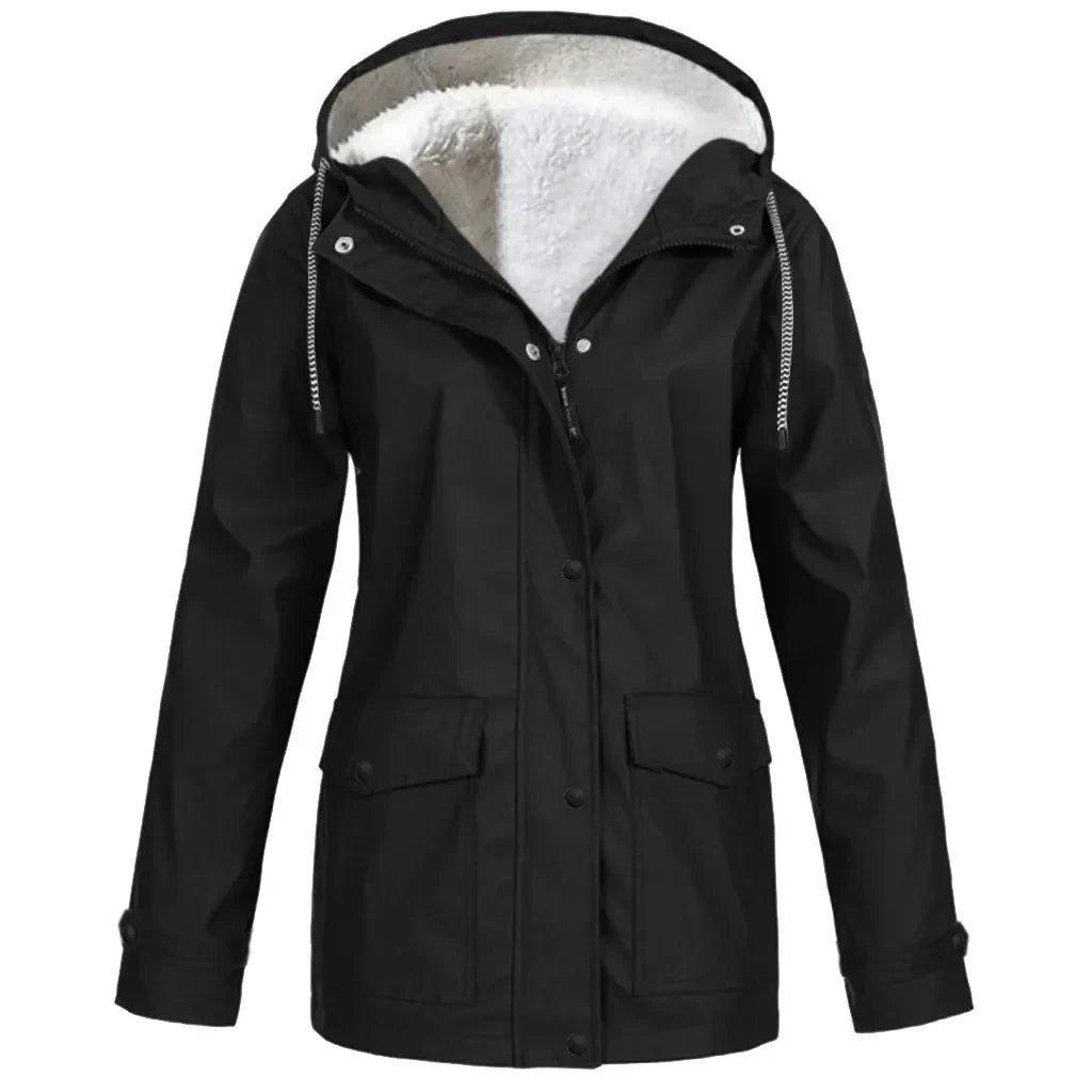 und wasserdichte Outdoor-Jacke mit Fleece-Futter