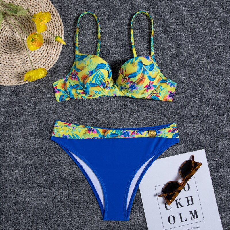 WOLFF - Florales Blaues Bikini-Set