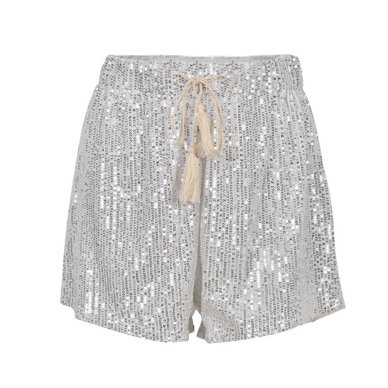 WOLFF - Elastische Pailletten Glitzershorts