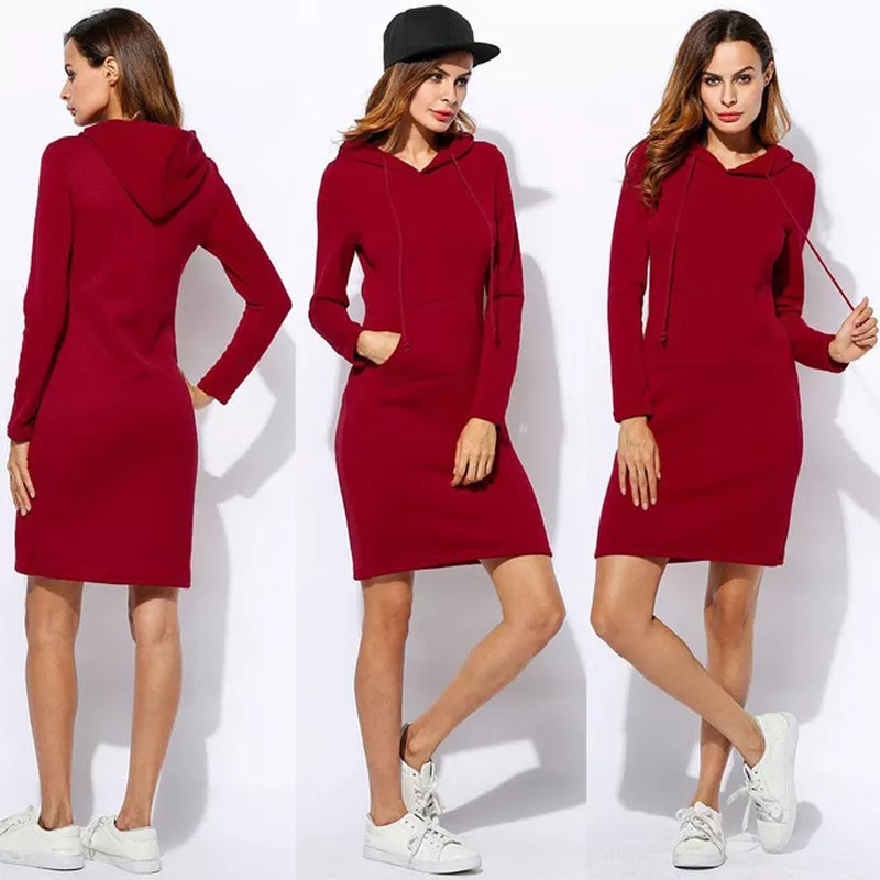 WOLFF - Sweatshirt Kleid mit Kapuze