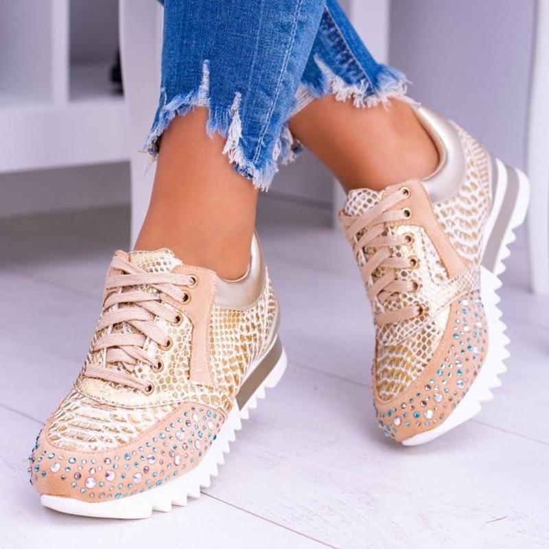 Wolff Gold Sneakers | Elegante goldfarbene bequeme Damenschuhe