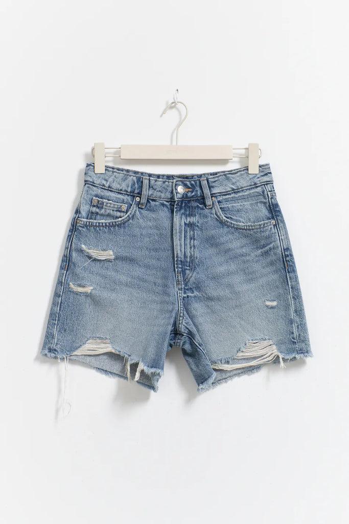 high denim shorts