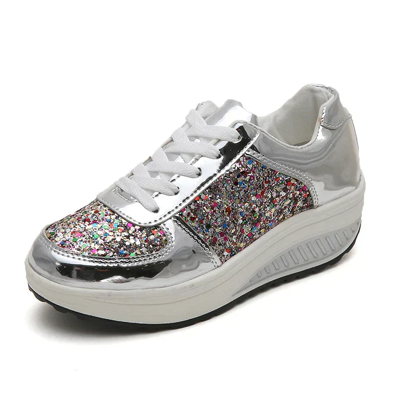 Wolff - Rutschfeste Metallic Leder Glitzer Schuhe