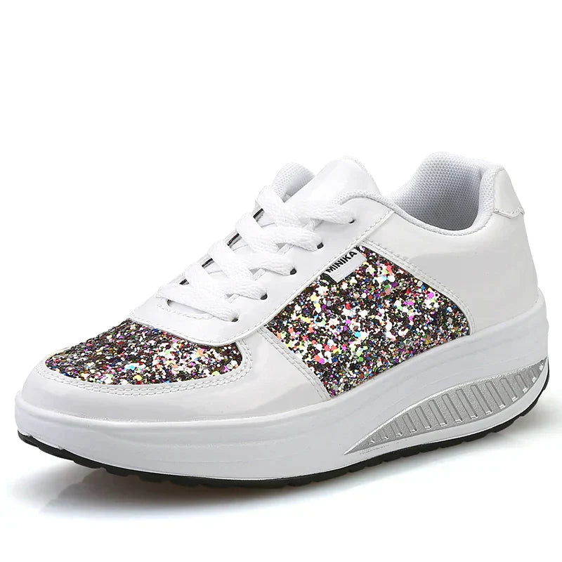 Wolff - Rutschfeste Metallic Leder Glitzer Schuhe