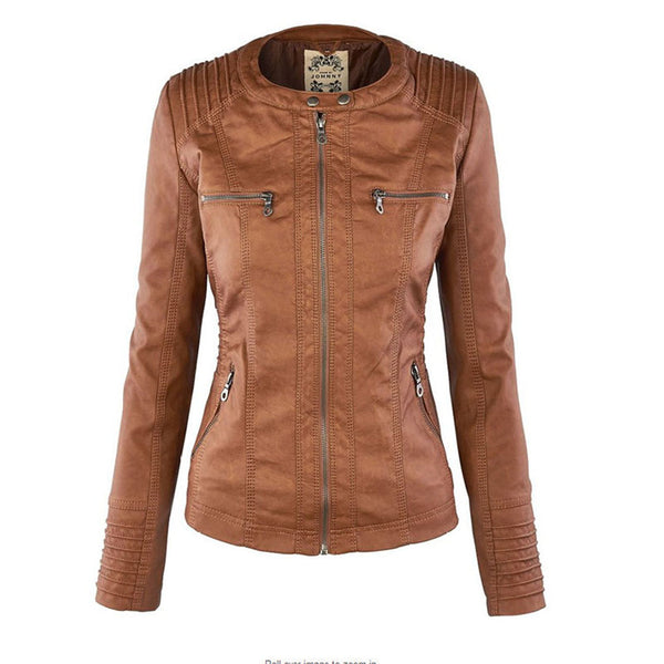 Wolff Jacke | Premium Faux-Leder-Bikerjacke mit Abnehmbarer Kapuze