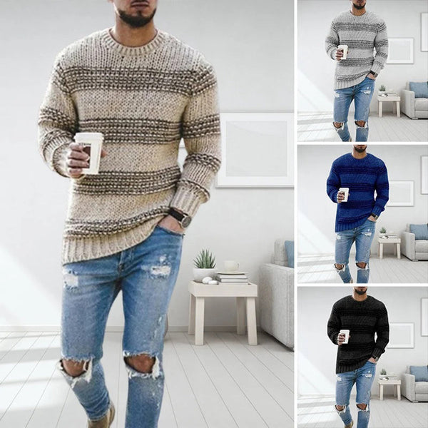 Wolff | Gestreifte Herren Strickpullover