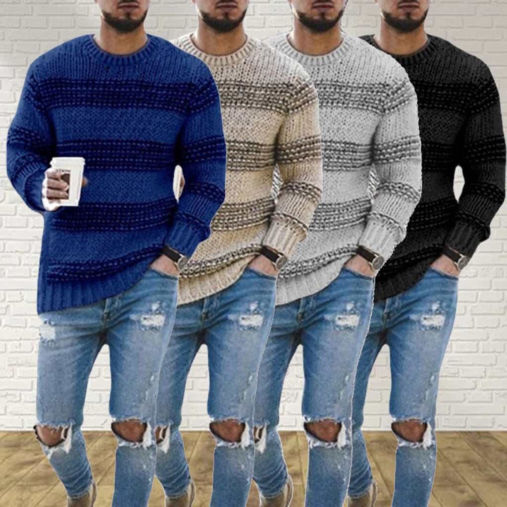 Wolff | Gestreifte Herren Strickpullover