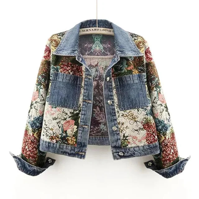 Bedruckte Jeansjacke