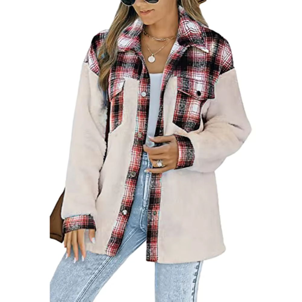 Casual checkered winter coat