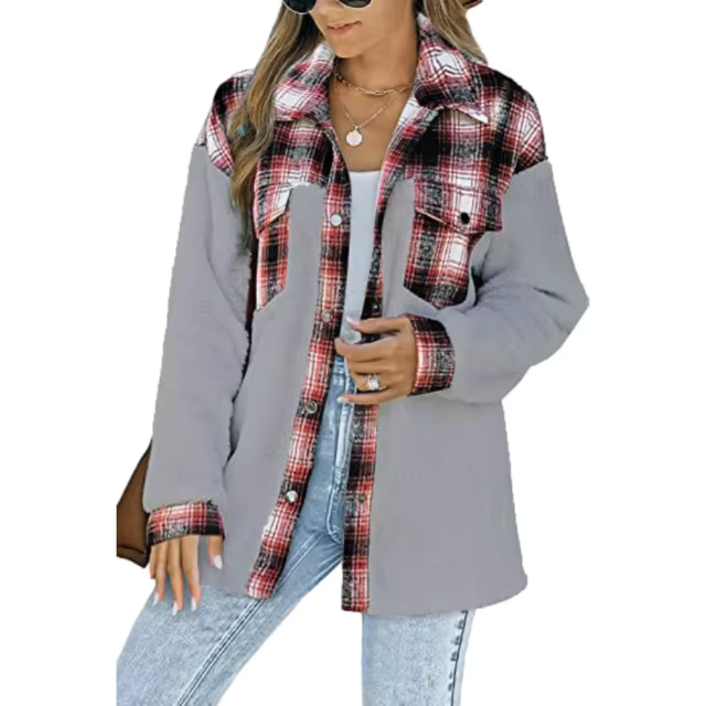 Casual checkered winter coat