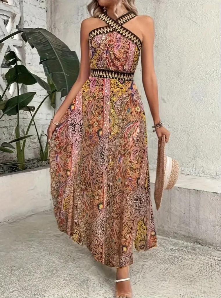 Wolff | Damen Boho Maxi Kleid