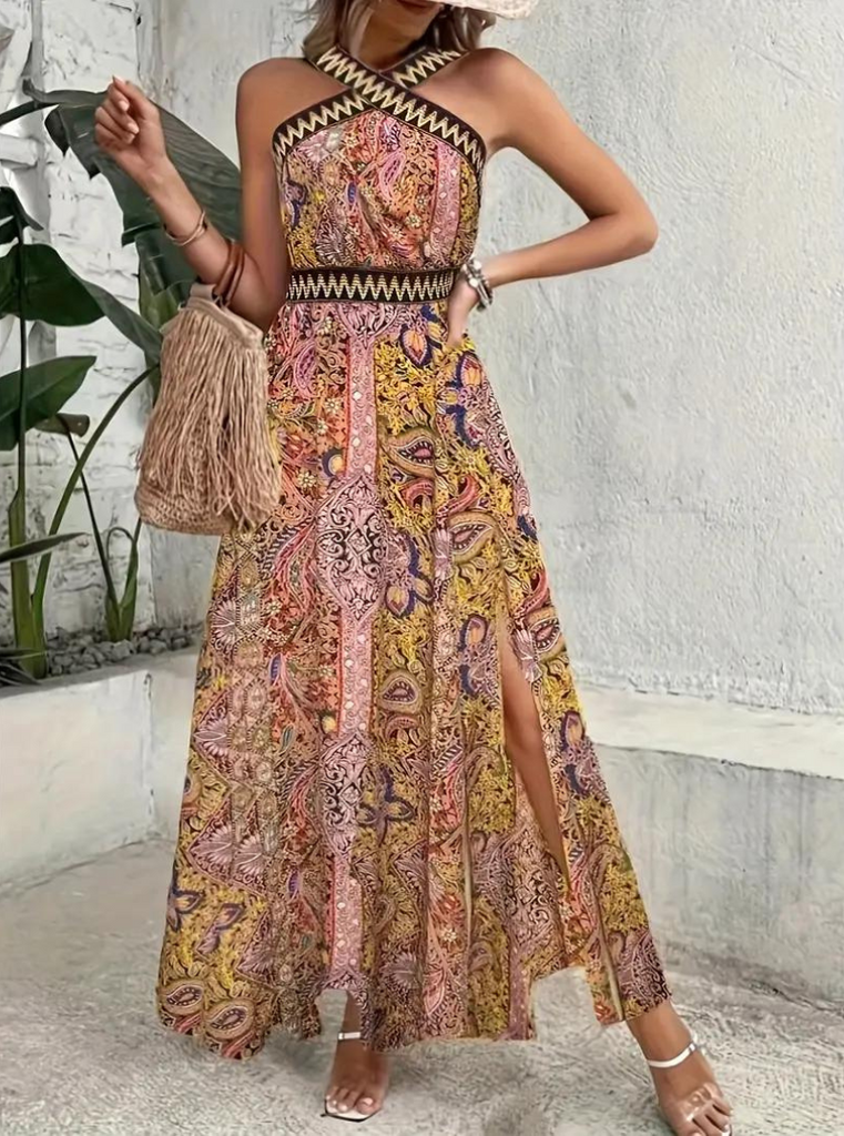 Wolff | Damen Boho Maxi Kleid