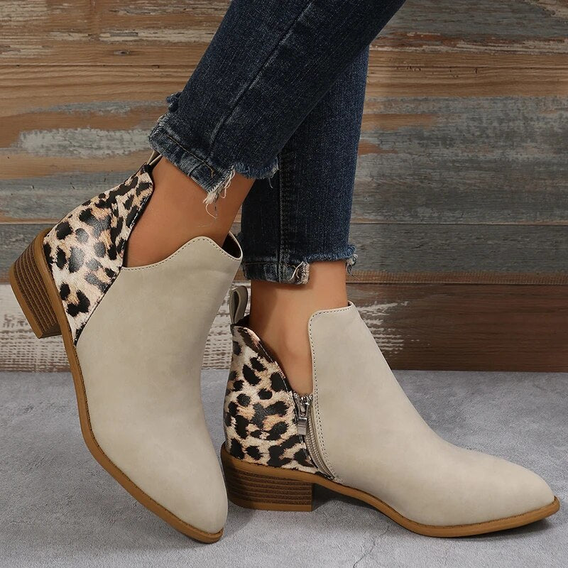 Leoparden-Stiefeletten