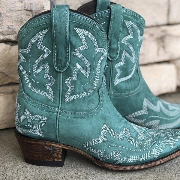 WOLFF | Bestickte Cowboystiefel Aus Leder