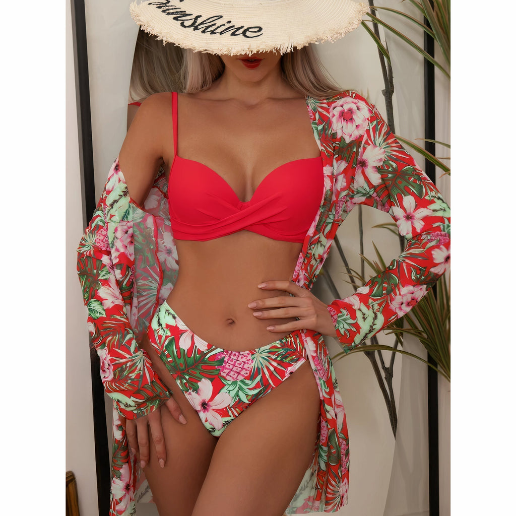 WOLFF-in-1-Bikini-Set mit Blumenmuster (Bestseller)