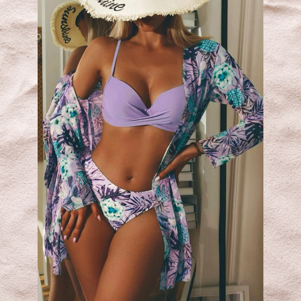 WOLFF-in-1-Bikini-Set mit Blumenmuster (Bestseller)