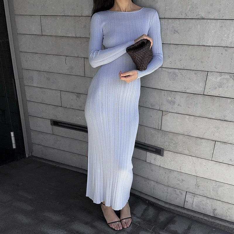 Damen figurbetontes Maxikleid mit elegantem Rippendesign WOLFF