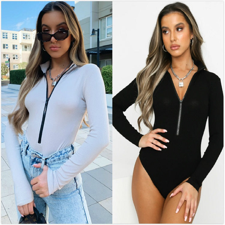 Damen Langarm-Bodysuit mit innovativem Reißverschluss und figurbetontem Schnitt WOLFF